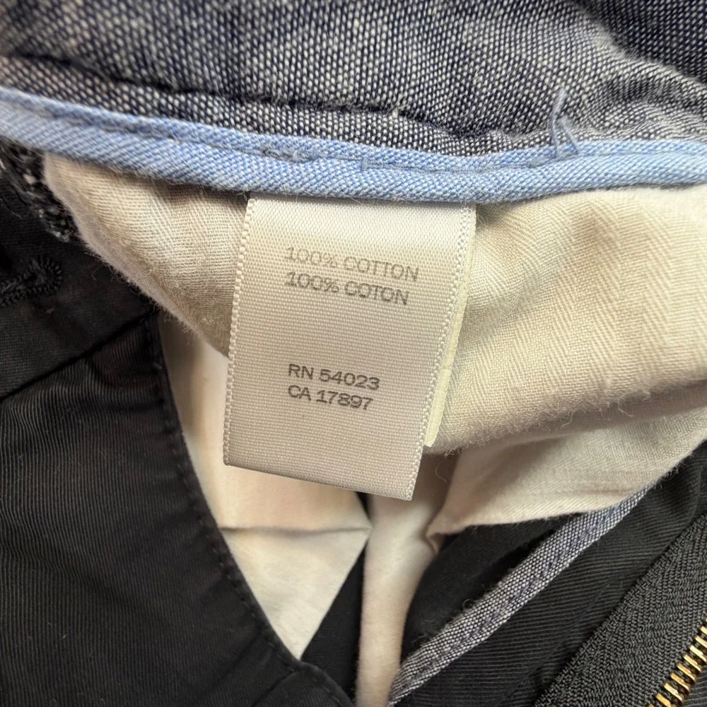 Banana Republic Gavin Chino Pants Mens 32x30 Black Straight Fit Cotton Inseam 29